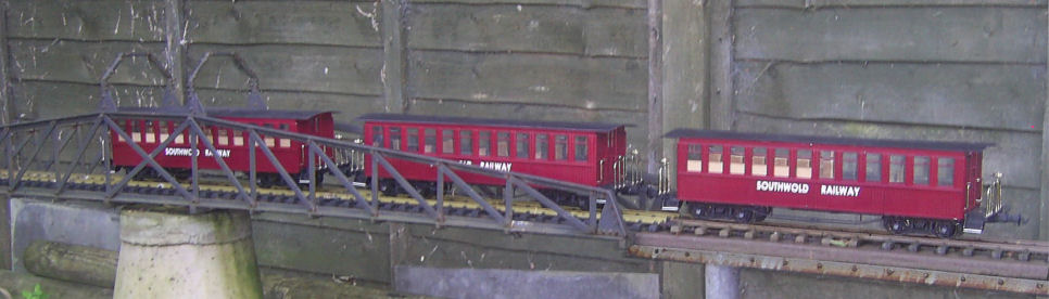 Finished coaches on the swing bridge