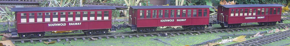 Finished coaches in the sidings at Southwold